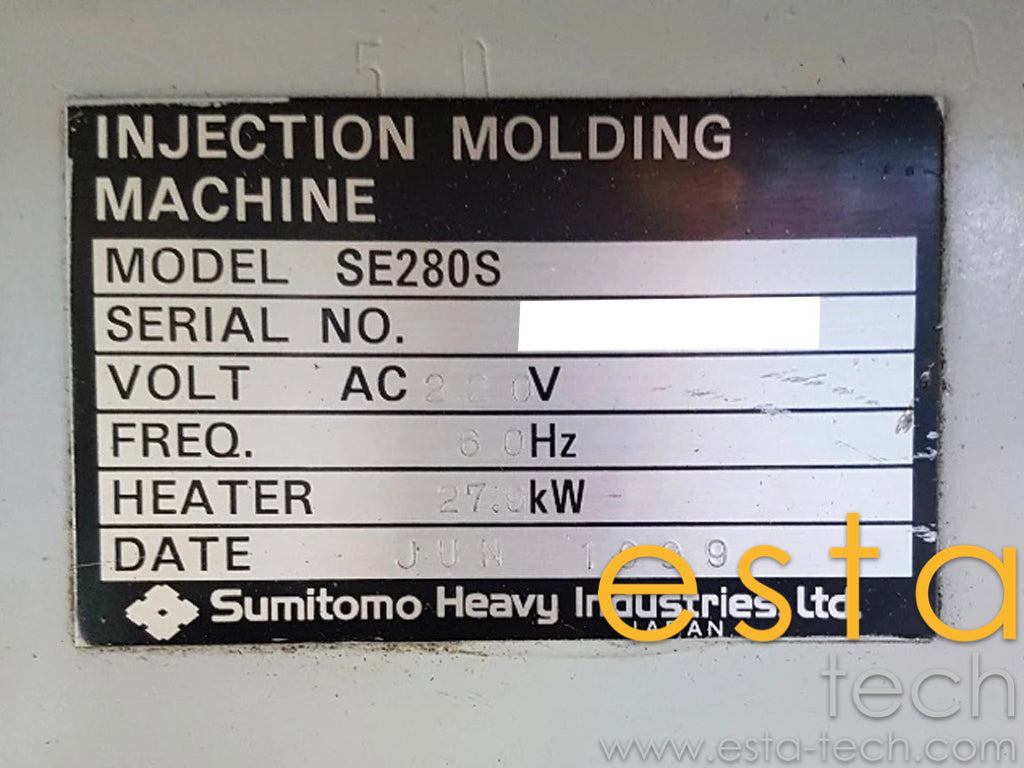 SUMITOMO SE280S-C1250L (YR 1999) Used All Electric Plastic Injection Moulding Machine