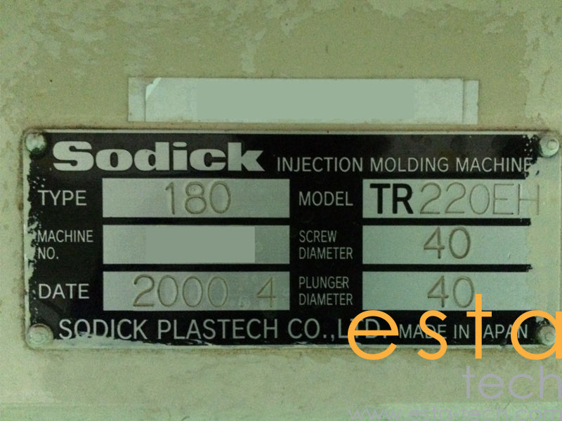 SODICK TR180 EH (YR 2000) Used Plastic Injection Moulding Machine