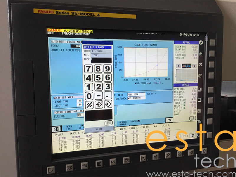 FANUC S-2000I250B (YR 2014) Used All Electric Plastic Injection Moulding Machine