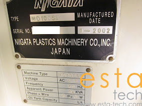 NIIGATA MD100S-III/IV (2002-2003) Used All Electric Plastic Injection Moulding Machine
