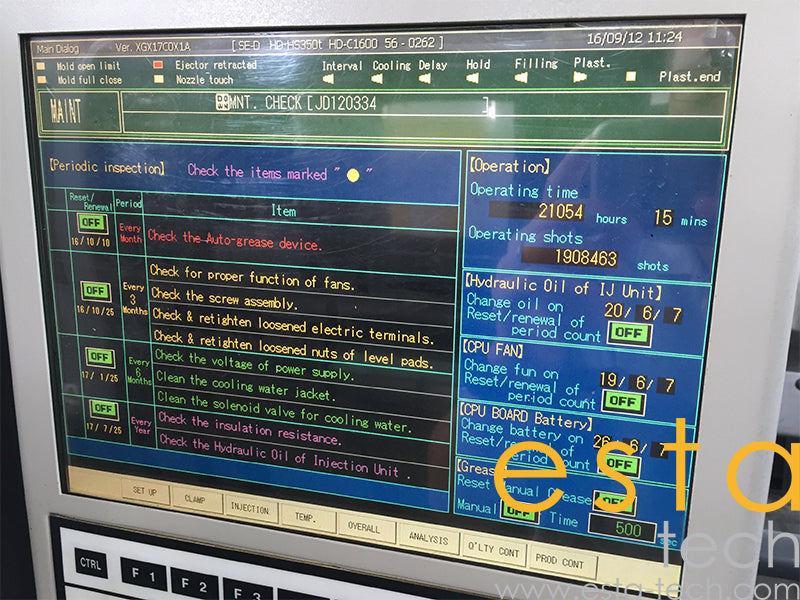 SUMITOMO SE350HD-C1600 (YR 2008) Used All Electric Plastic Injection Moulding Machine