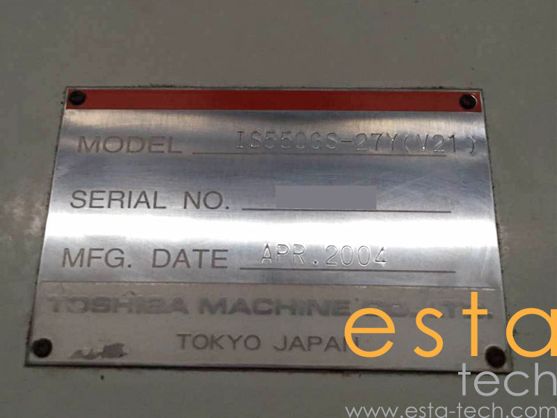 TOSHIBA IS550GS-27Y(V21) (YR 2004) Used Plastic Injection Moulding Machine