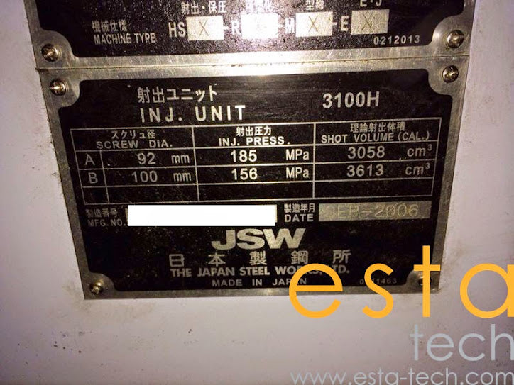 JSW J650ELIII-3100H (YR 2006) Used All Electric Plastic Injection Moulding Machine
