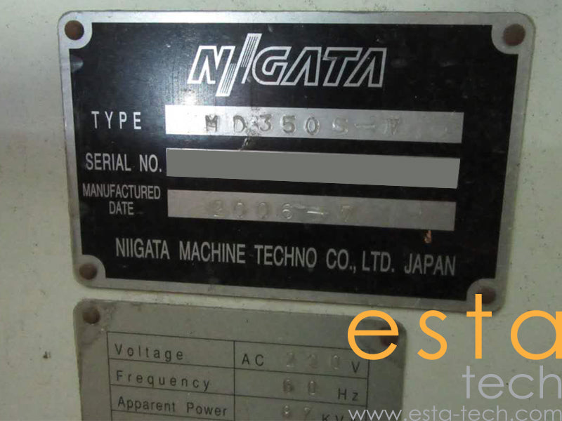 NIIGATA MD350S-IV-I-10 (YR 2006) Used All Electric Plastic Injection Moulding Machine