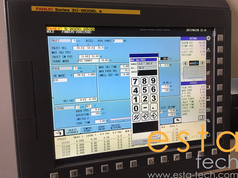 FANUC S-2000I250B (YR 2014) Used All Electric Plastic Injection Moulding Machine