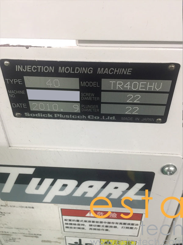 SODICK TR40EHV (YR 2010) Used Single-Action Model Hybrid Vertical Plastic Injection Moulding Machine