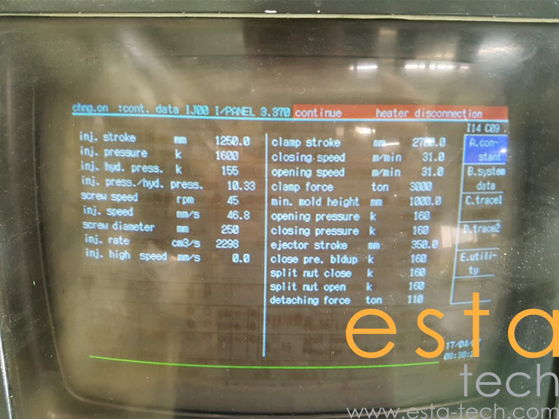 MITSUBISHI 3000MM-2100 (YR 1996) Used Plastic Injection Moulding Machine