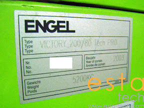 ENGEL VICTORY 200/80 TECH PRO (YR 2003) Used Plastic Injection Moulding Machine
