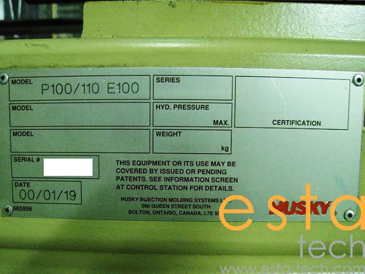 HUSKY GL300PET-P100-110 (YR 99-04) Used Preform Injection Moulding Machine