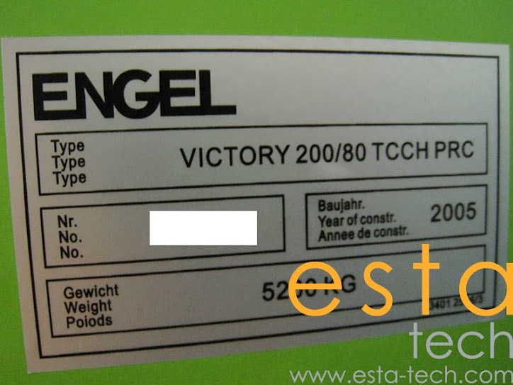 ENGEL VICTORY 200/80 (YR 2005) Used Plastic Injection Moulding Machine