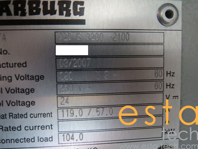 ARBURG 720S-3200-2100 (YR 2007) Used Plastic Injection Moulding Machine