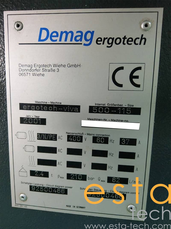 DEMAG ERGOTECH 50-115VIVA (YR 2001) Used Plastic Injection Moulding Machine