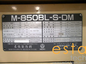MEIKI M-850BL S-DM (YR 1994) Used Plastic Injection Moulding Machine
