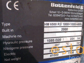BATTENFELD HM6500 (YR 2000) USED Multicomponent 3-Color Plastic Injection Molding Machine