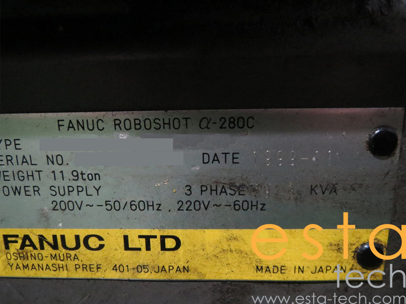 FANUC ROBOSHOT Α-280C (YR 1999) Used All Electric Plastic Injection Moulding Machine