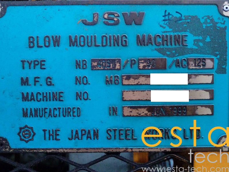 JSW 40S2/P90/AC12S (YR 1999) Used Blow Moulding Machine