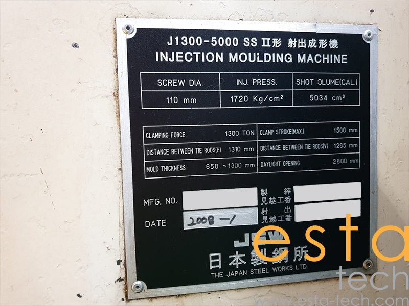 JSW J1300-5000 SSII Used Plastic Injection Moulding Machine