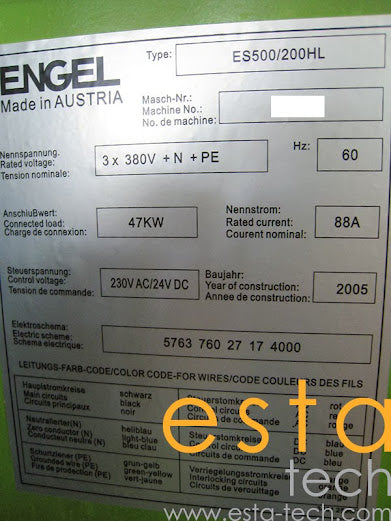 ENGEL ES500/200HL (YR 2005) Used Plastic Injection Moulding Machine