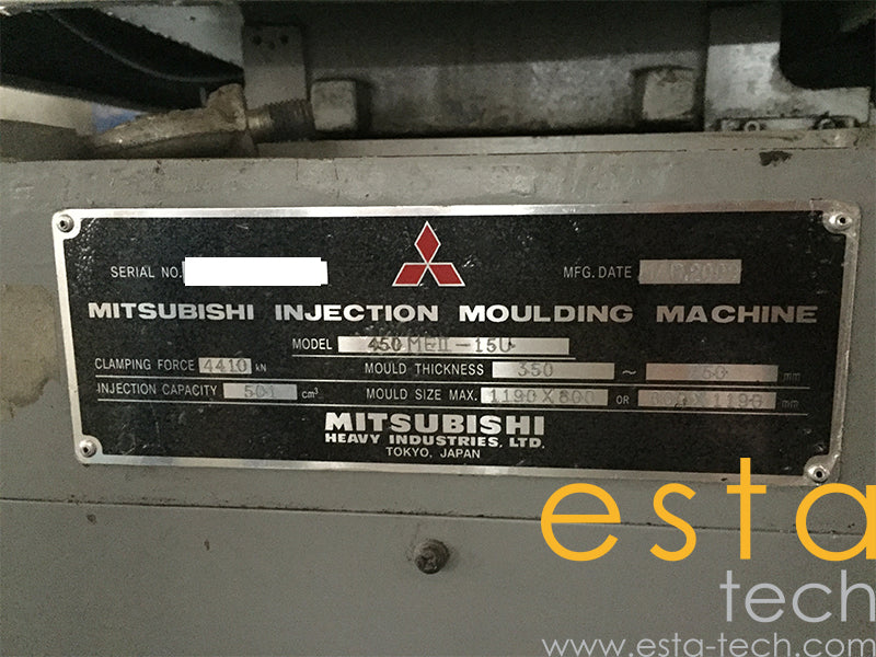 MITSUBISHI 450MEII-15U (Yr 2008) Used Plastic Injection Moulding Machine