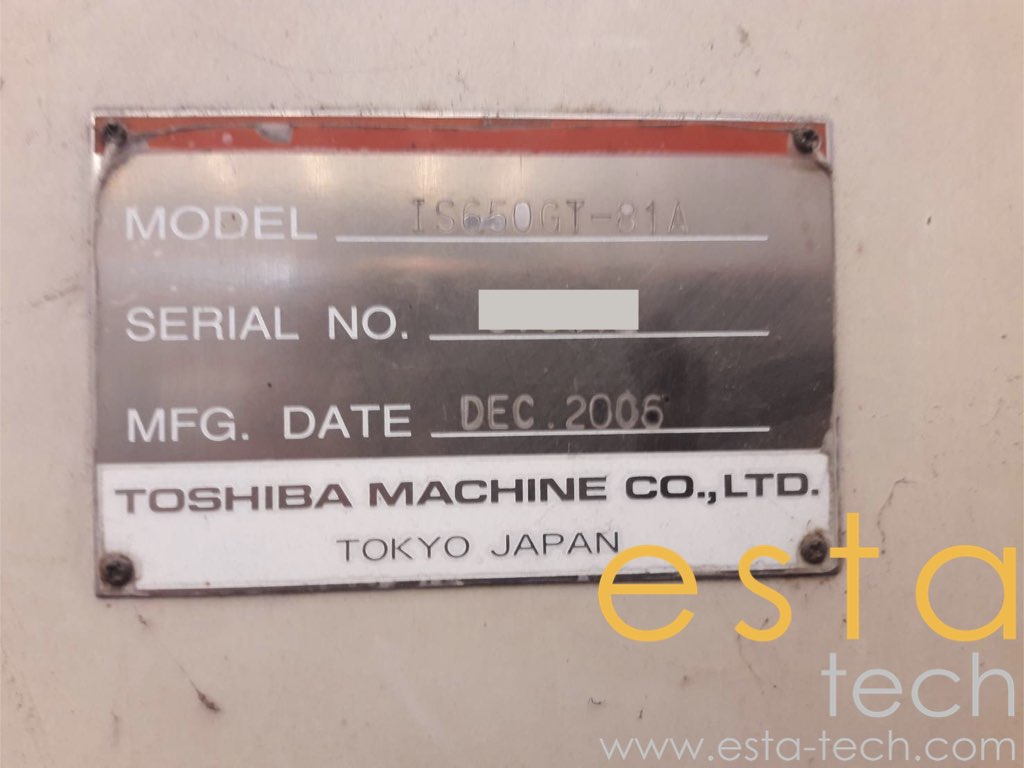 TOSHIBA IS650GT-81A (YR 2006) Used Plastic Injection Moulding Machine