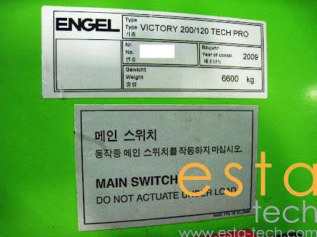 ENGEL VICTORY 200/120 (YR 2009) TECH PRO Brand New Electric Plastic Injection Moulding Machine